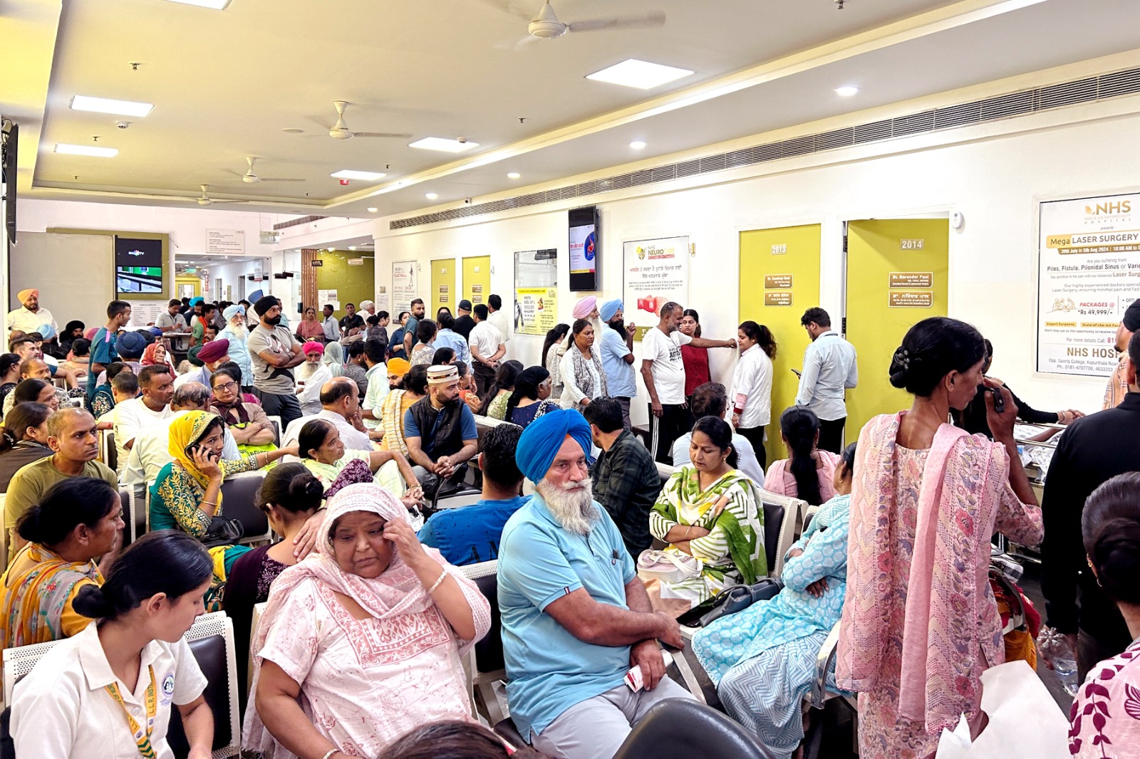 Outpatient department at NHS Hospital on a working morning